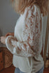 V Neck Lace Balloon Sleeve Blouse - Odaingerous